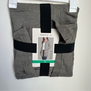 Matty M Open Front Cardigan Sweater Heather Olive Size XL Long Sleeve Cozy NWT